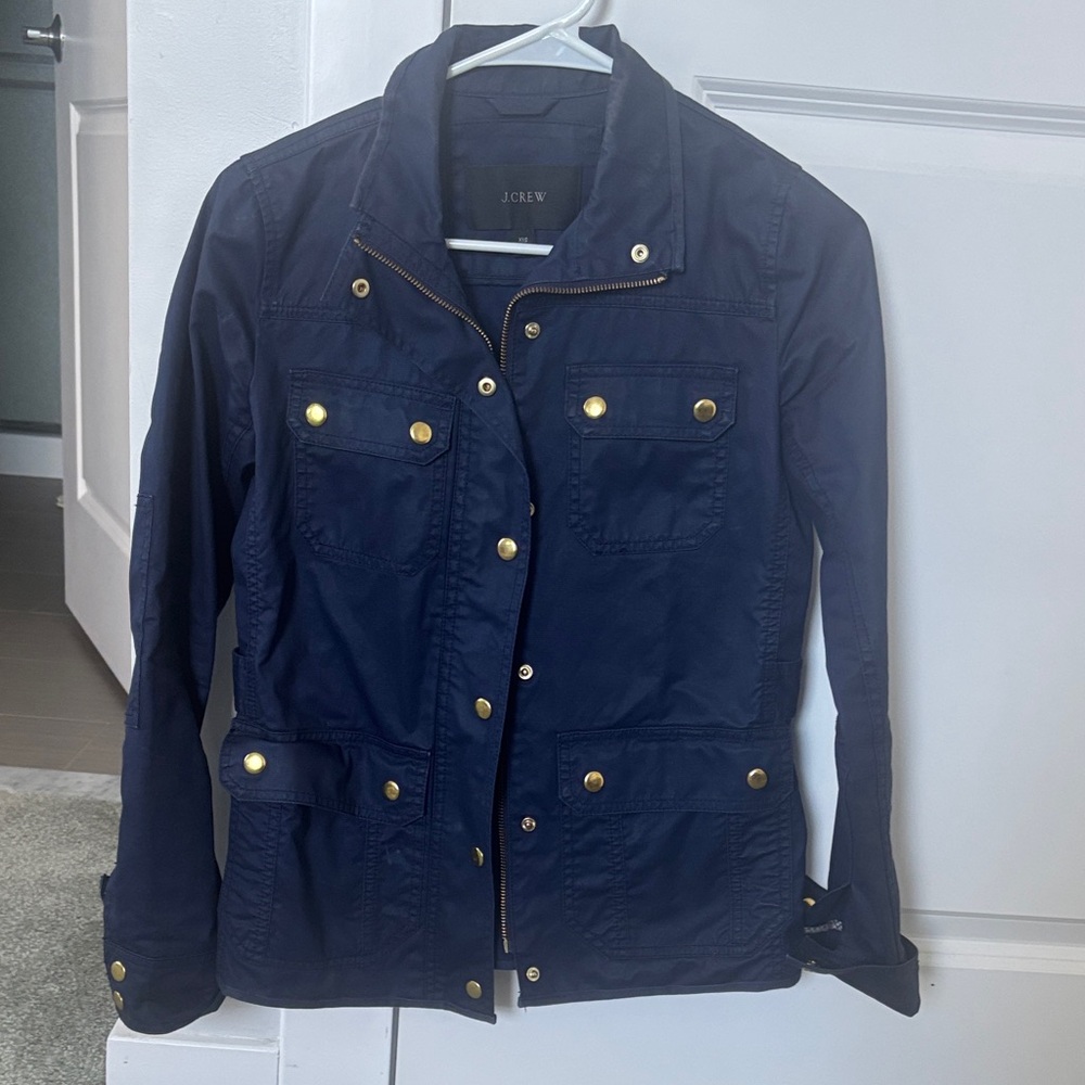 J. Crew Women's Dark Blue waxed Jacket